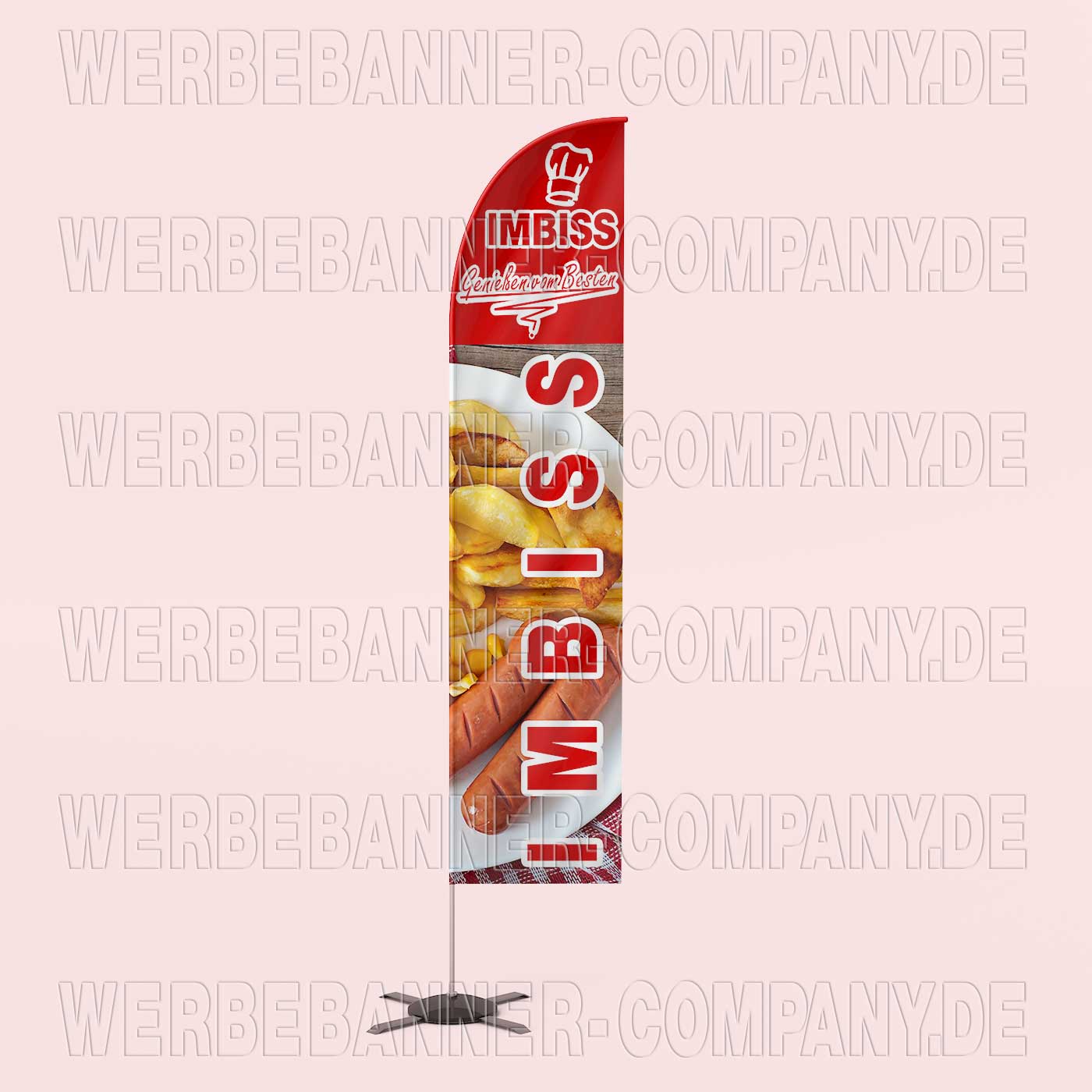 Beachflag Burger ca 275cm square Werbung Banner Fahne Imbiss Pizza Döner SEF556K 